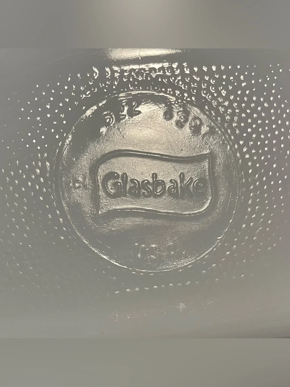 Vintage 70s Glasbake 1.5 Qt Milk Glass Loaf Pan- White/Brown Gingham/Tulips-J522